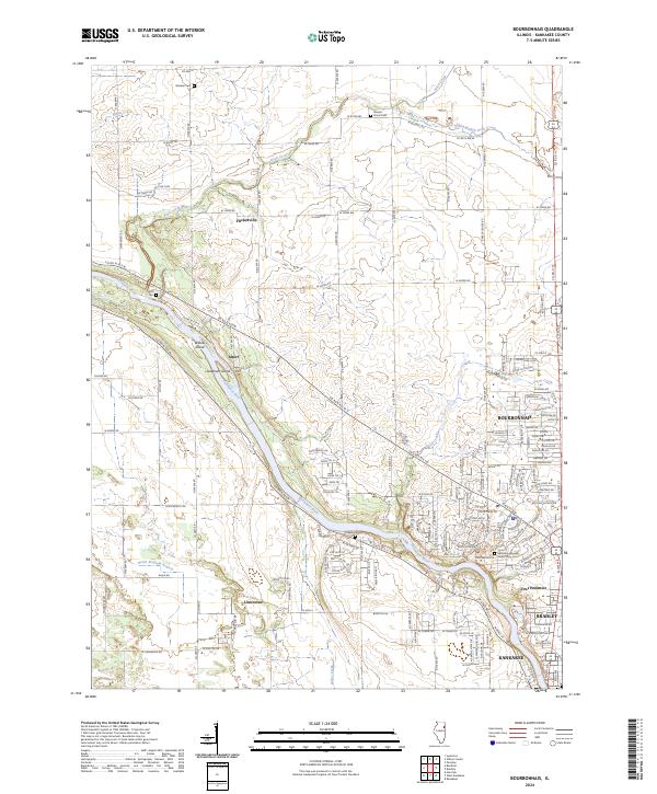 Bourbonnais, IL — USGS 7.5-minute topo (2024)