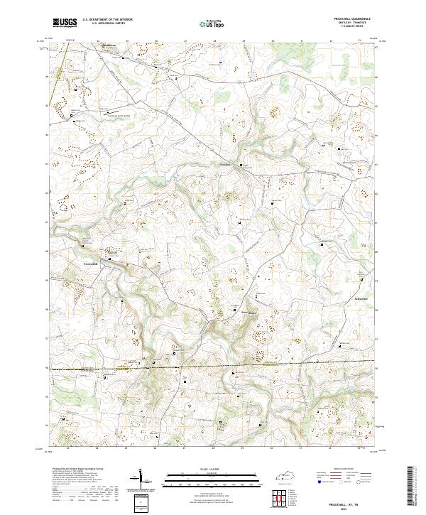 Prices Mill, KY-TN — USGS 7.5-minute topo (2022)