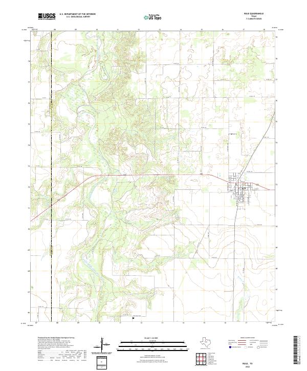 Rule, TX — USGS 7.5-minute topo (2022)