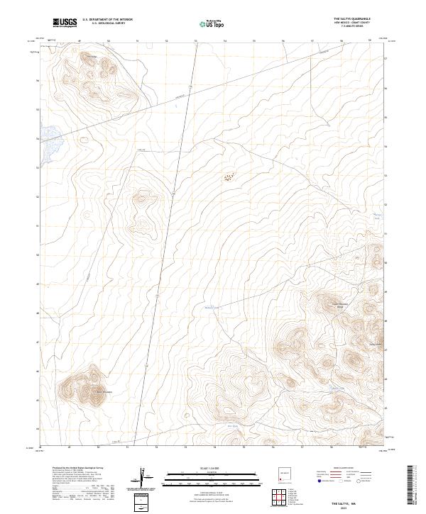 The Saltys, NM — USGS 7.5-minute topo (2023)