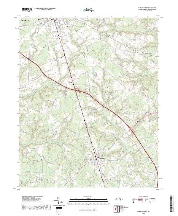 Warsaw South, NC — USGS 7.5-minute topo (2022)
