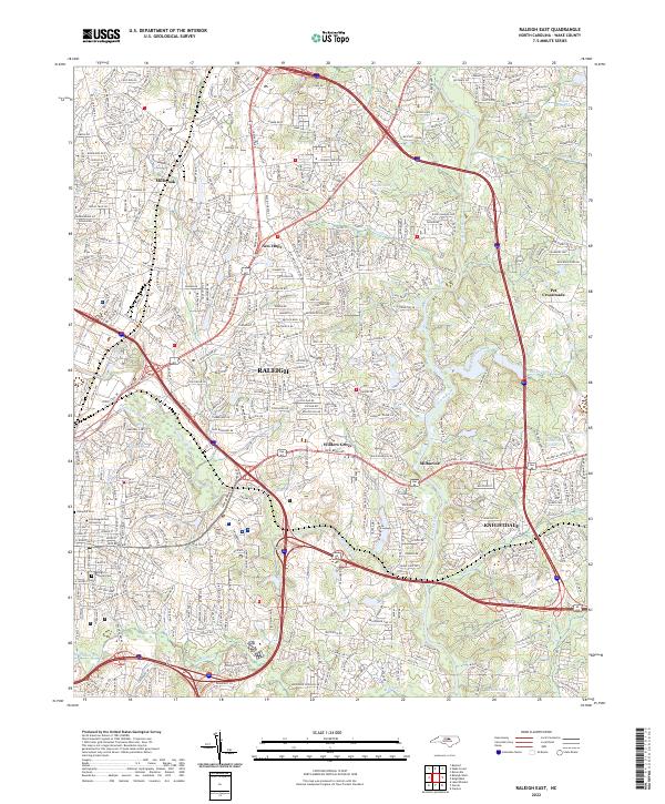 Raleigh East, NC — USGS 7.5-minute topo (2022)