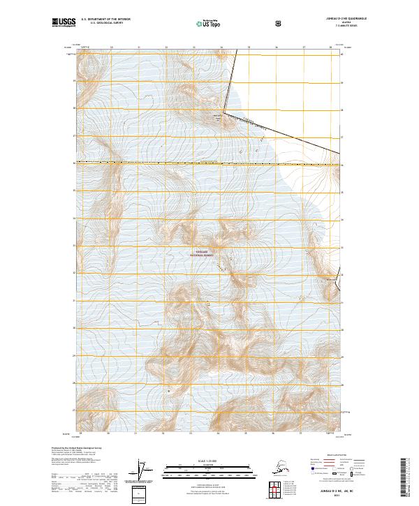 Juneau D-2 NE, AK-BC — USGS 7.5-minute topo (2021)