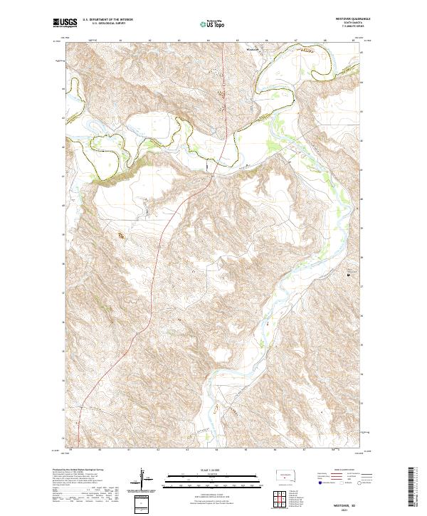 Westover, SD — USGS 7.5-minute topo (2021)