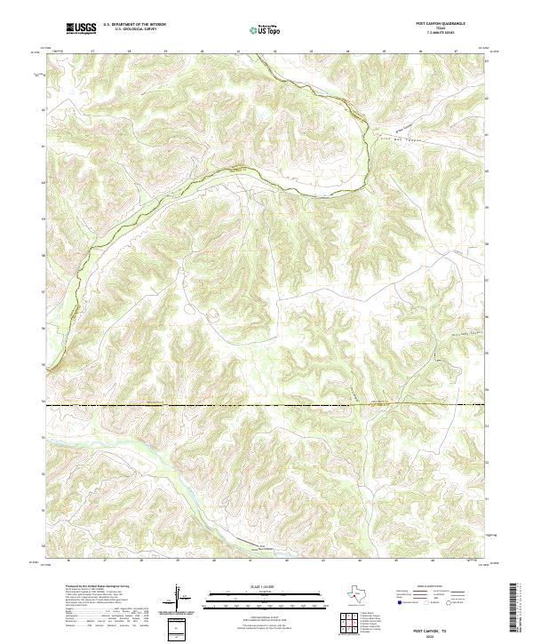 Post Canyon, TX — USGS 7.5-minute topo (2022)