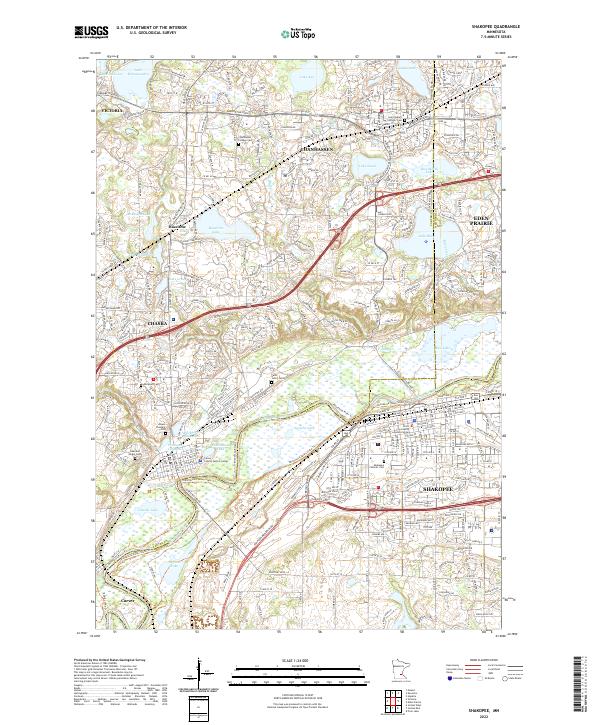 Shakopee, MN — USGS 7.5-minute topo (2022)
