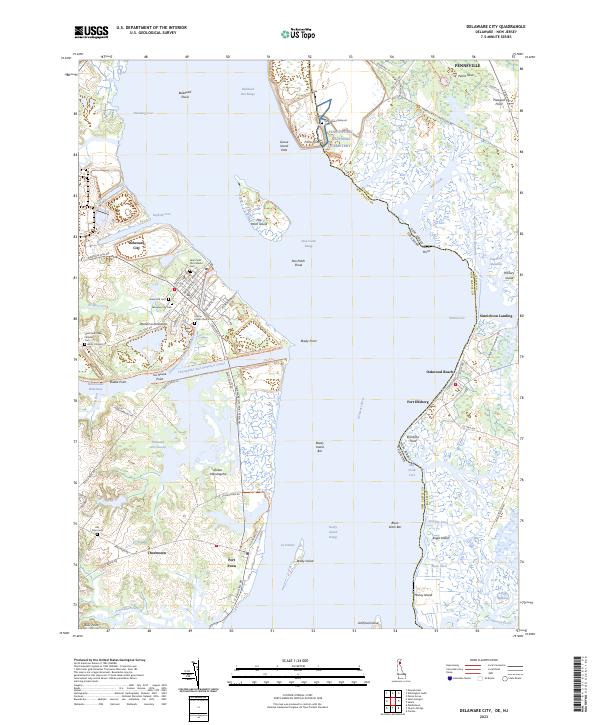 Delaware City, DE-NJ — USGS 7.5-minute topo (2023)
