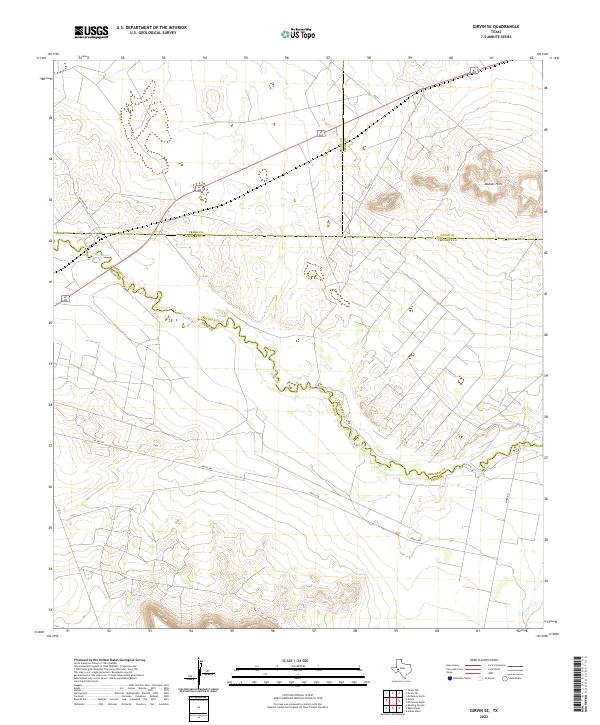 Girvin SE, TX — USGS 7.5-minute topo (2022)