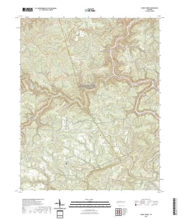 Honey Creek, TN — USGS 7.5-minute topo (2022)