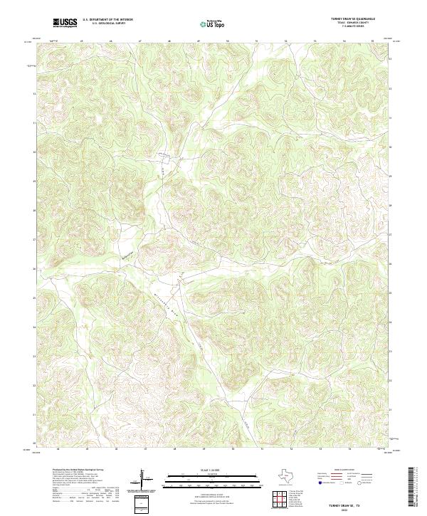 Turney Draw SE, TX — USGS 7.5-minute topo (2022)