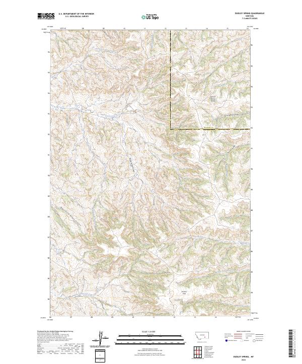Dudley Spring, MT — USGS 7.5-minute topo (2024)