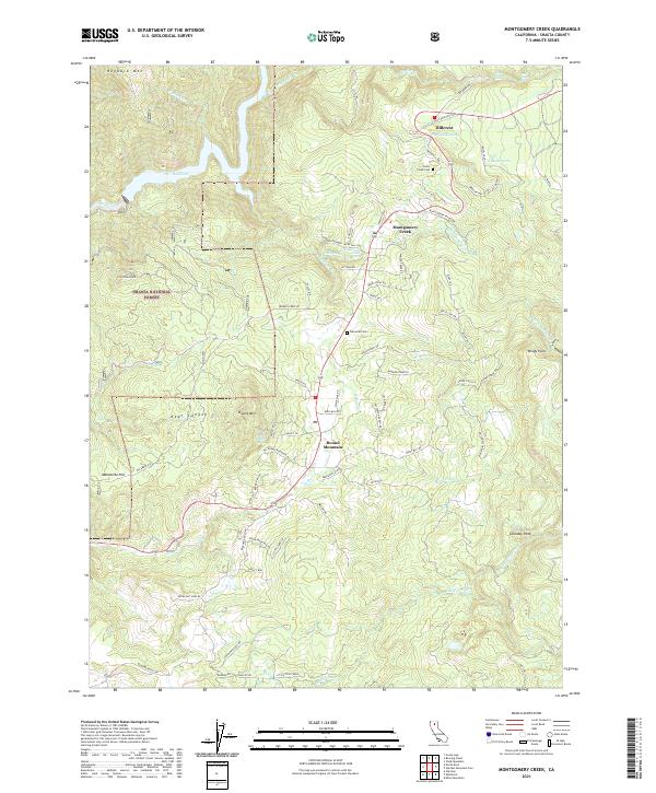 Montgomery Creek, CA — USGS 7.5-minute topo (2021)