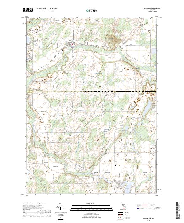 Burlington, MI — USGS 7.5-minute topo (2023)