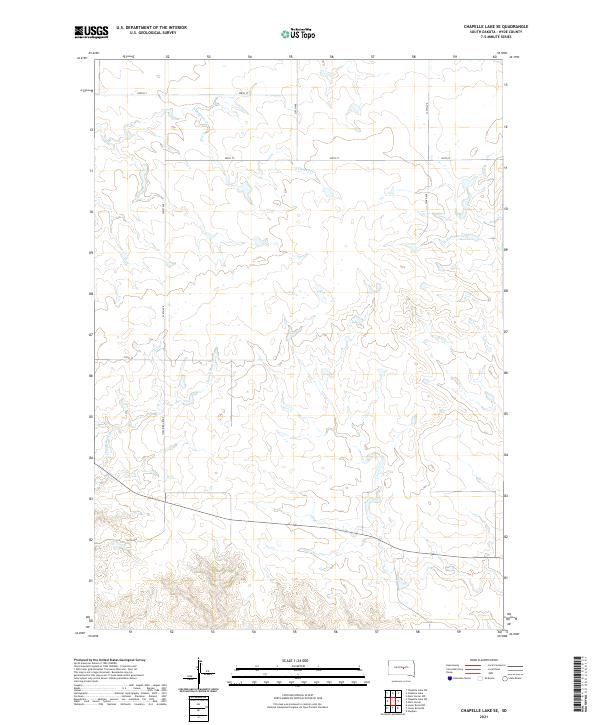 Chapelle Lake SE, SD — USGS 7.5-minute topo (2021)