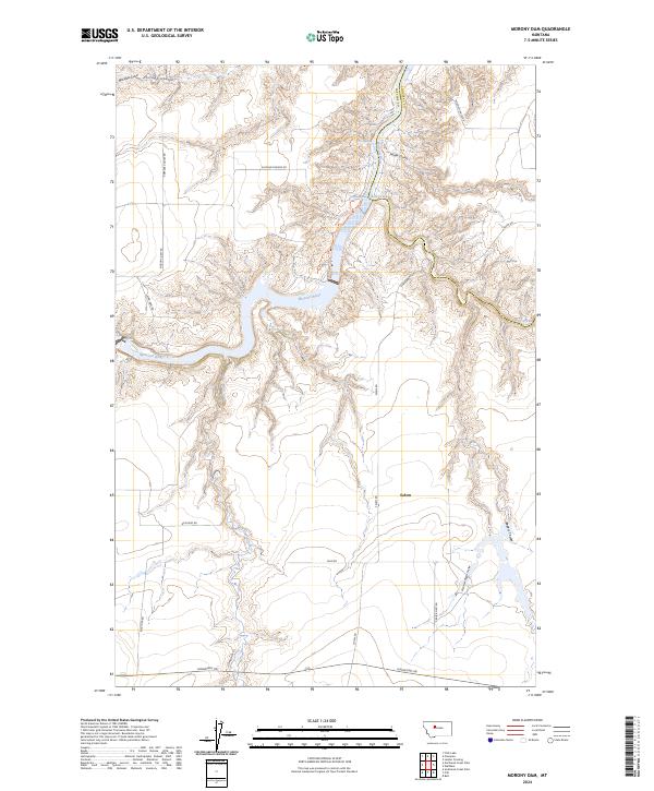 Morony Dam, MT — USGS 7.5-minute topo (2024)