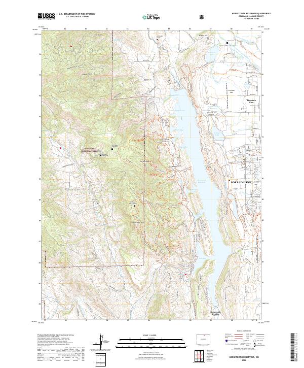 Horsetooth Reservoir, CO — USGS 7.5-minute topo (2022)