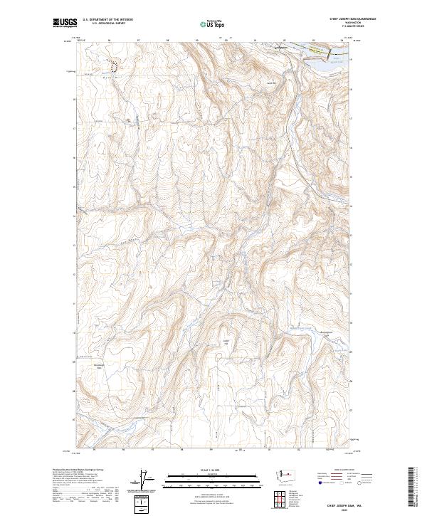 Chief Joseph Dam, WA — USGS 7.5-minute topo (2023)