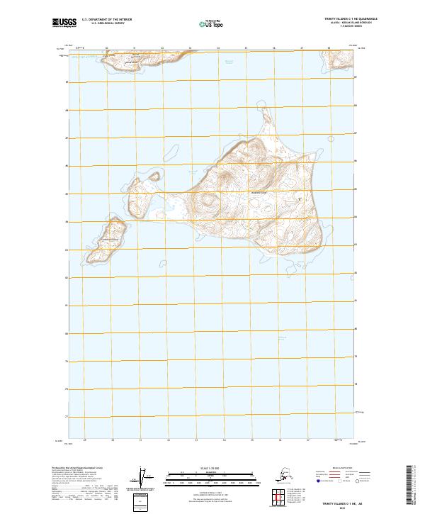 Trinity Islands C-1 NE, AK — USGS 7.5-minute topo (2021)