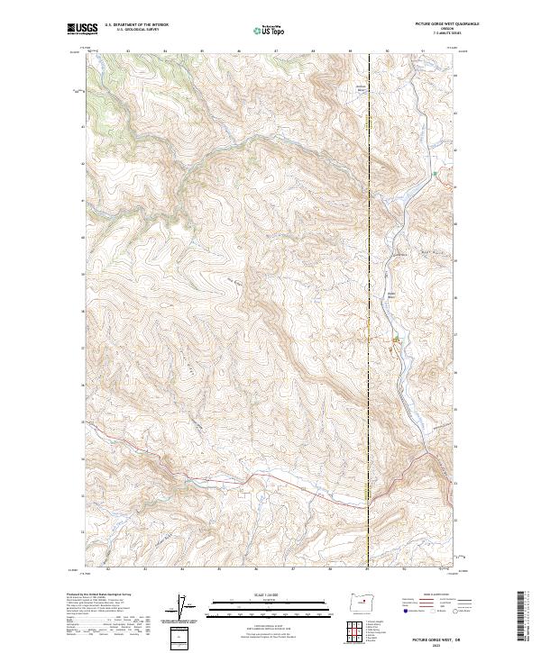 Picture Gorge West, OR — USGS 7.5-minute topo (2023)