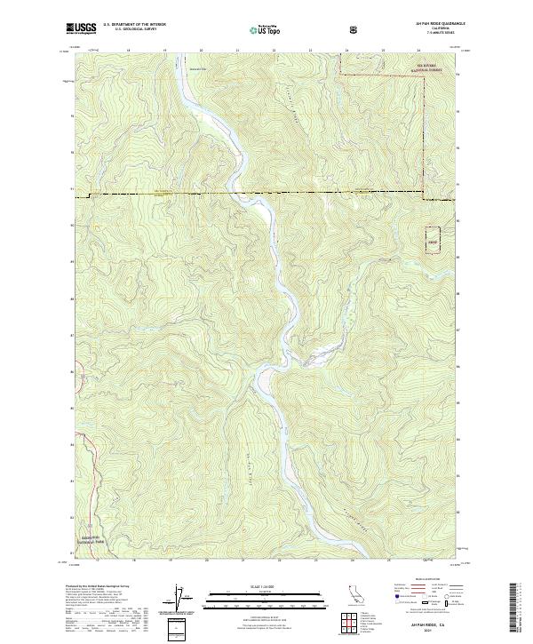 Ah Pah Ridge, CA — USGS 7.5-minute topo (2021)