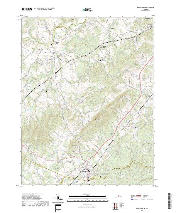 Gordonsville, VA — USGS 7.5-minute topo (2022)