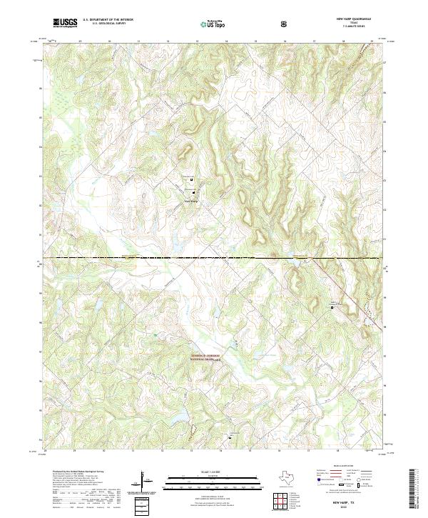 New Harp, TX — USGS 7.5-minute topo (2022)