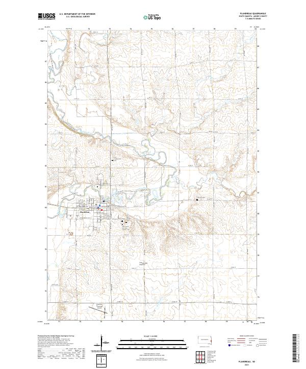 Flandreau, SD — USGS 7.5-minute topo (2021)