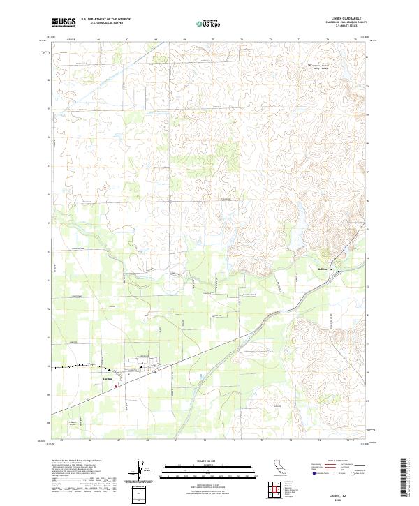 Linden, CA — USGS 7.5-minute topo (2022)