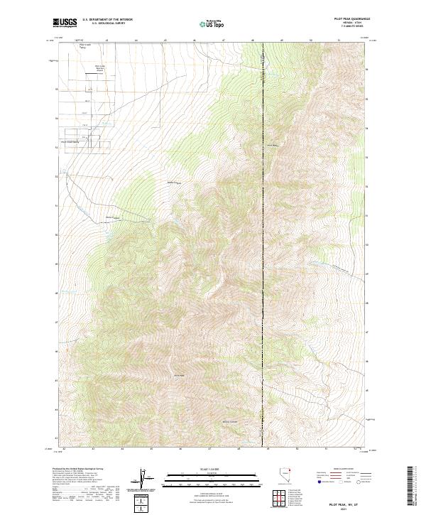 Pilot Peak, NV-UT — USGS 7.5-minute topo (2021)