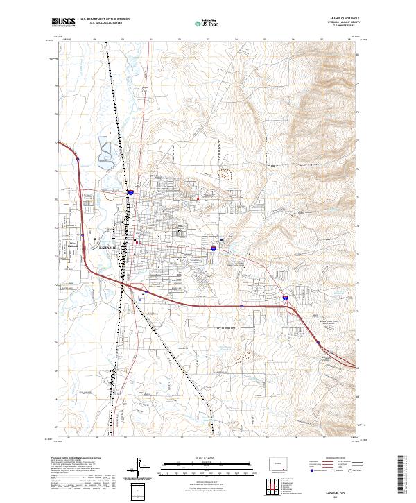 Laramie, WY — USGS 7.5-minute topo (2021)