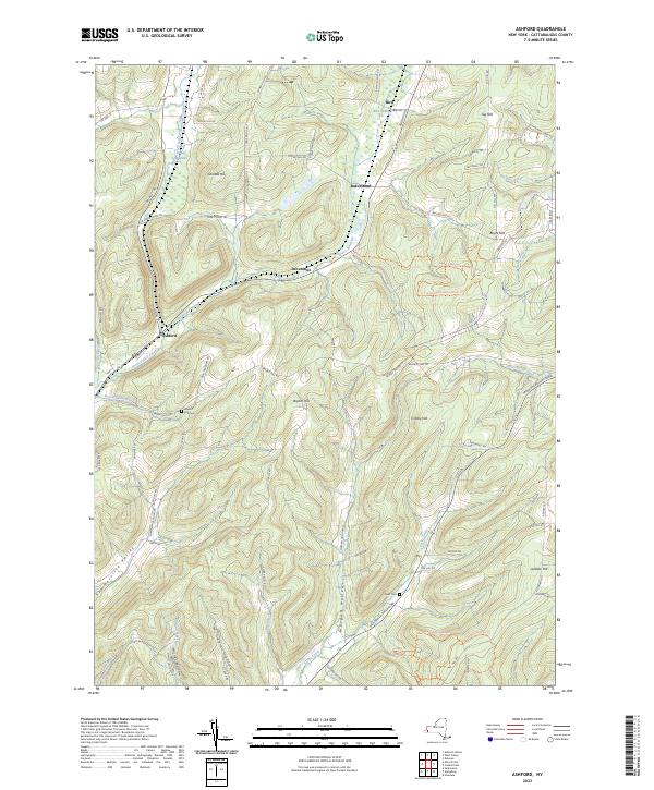 Ashford, NY — USGS 7.5-minute topo (2023)