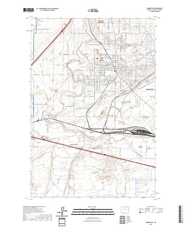 Hermiston, OR — USGS 7.5-minute topo (2024)