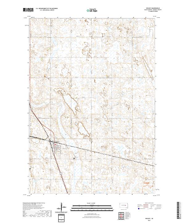 Wolsey, SD — USGS 7.5-minute topo (2021)