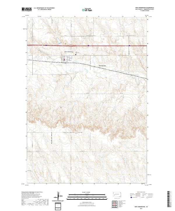 New Underwood, SD — USGS 7.5-minute topo (2021)