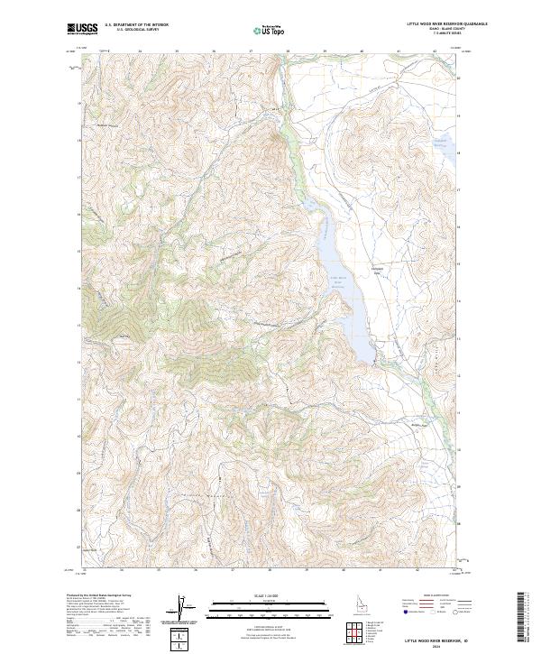 Little Wood River Reservoir, ID — USGS 7.5-minute topo (2024)