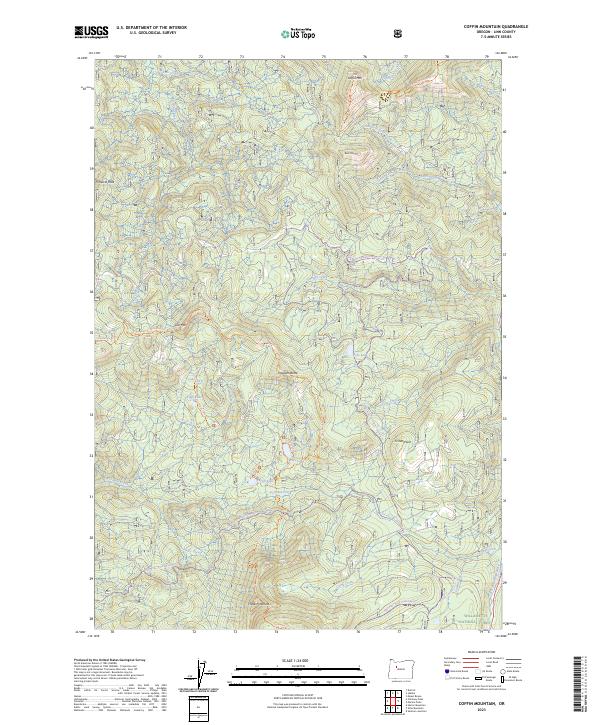 Coffin Mountain, OR — USGS 7.5-minute topo (2023)