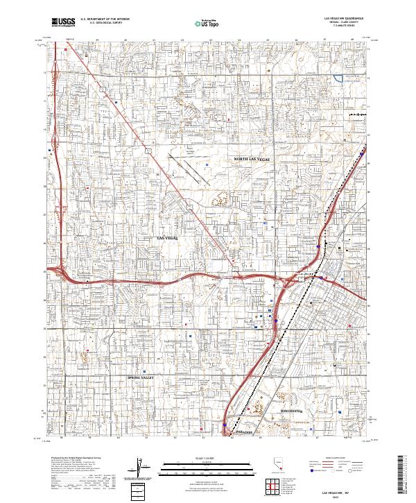 Las Vegas NW, NV — USGS 7.5-minute topo (2023)