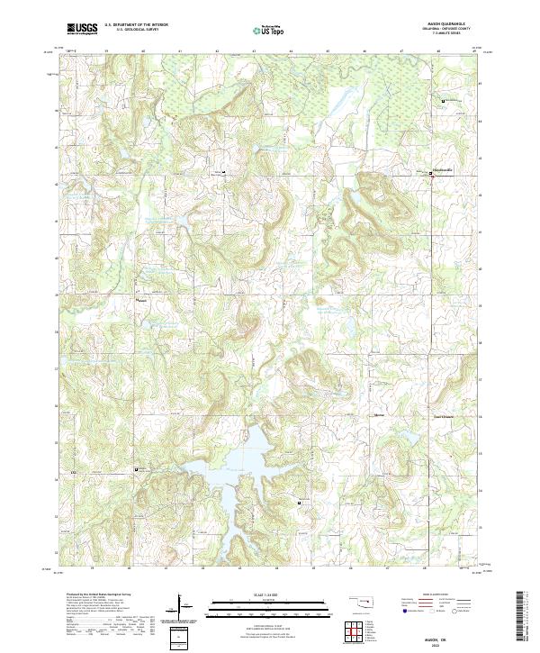 Mason, OK — USGS 7.5-minute topo (2022)