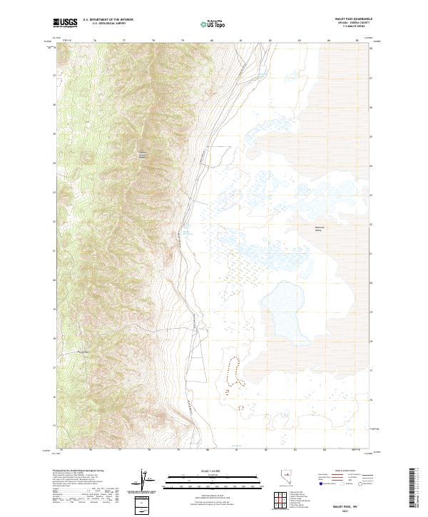 Bailey Pass, NV — USGS 7.5-minute topo (2021)