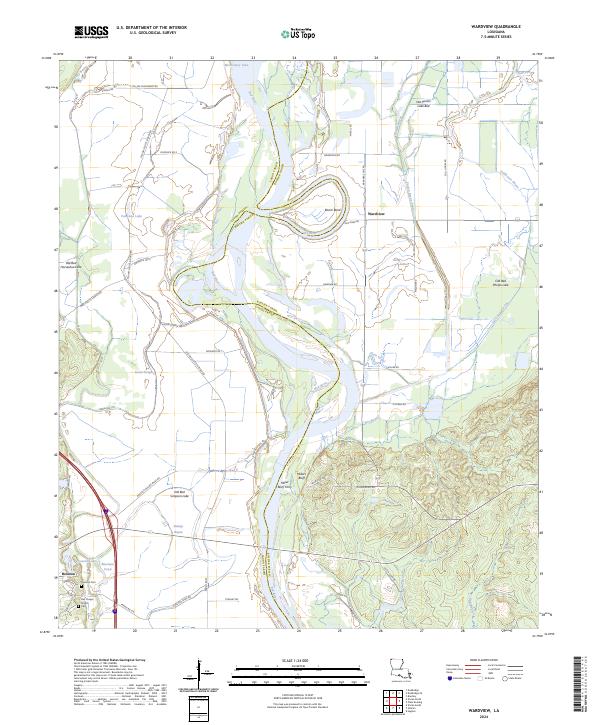 Wardview, LA — USGS 7.5-minute topo (2024)