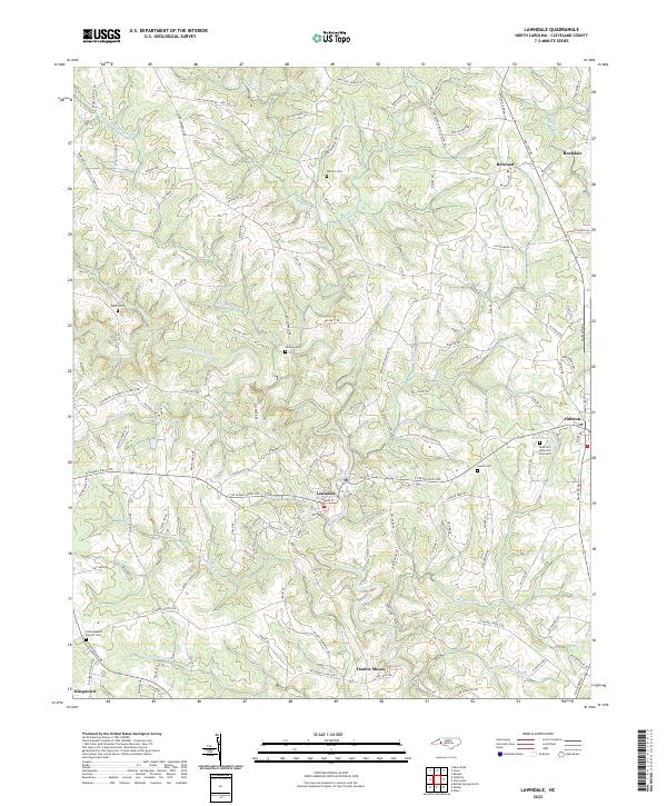 Lawndale, NC — USGS 7.5-minute topo (2022)