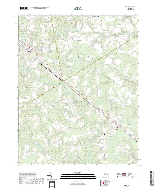 Ivor, VA — USGS 7.5-minute topo (2022)