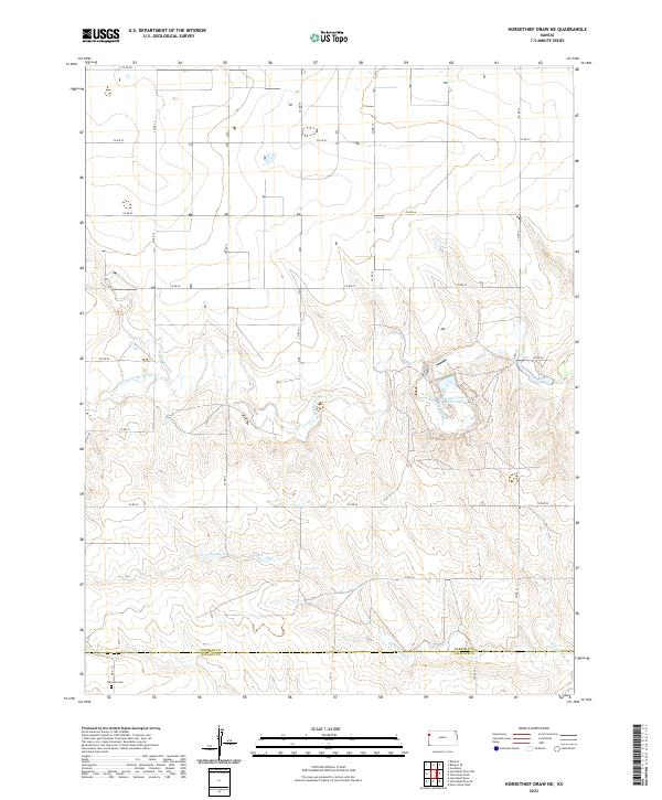 Horsethief Draw NE, KS — USGS 7.5-minute topo (2022)
