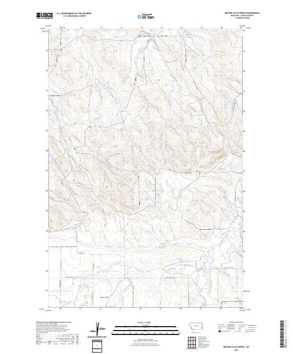Beaver Flats North, MT — USGS 7.5-minute topo (2024)