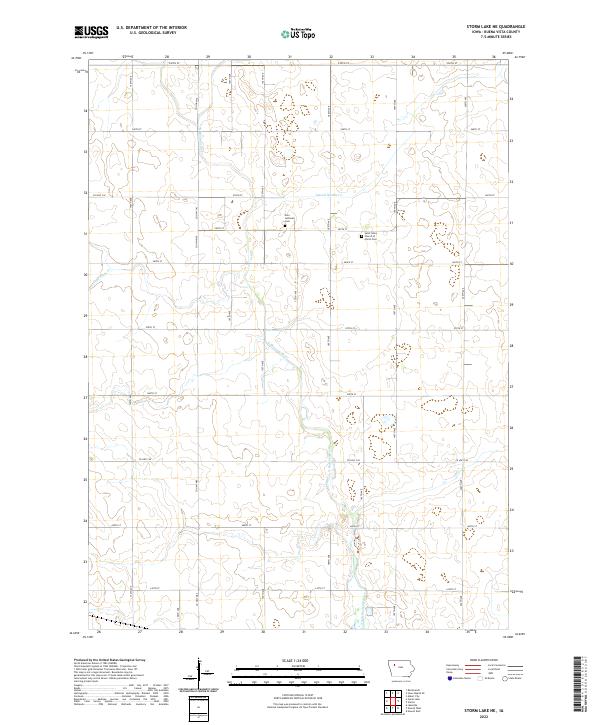 Storm Lake NE, IA — USGS 7.5-minute topo (2022)