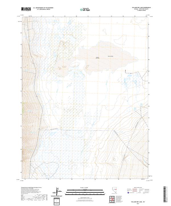Yelland Dry Lake, NV — USGS 7.5-minute topo (2021)