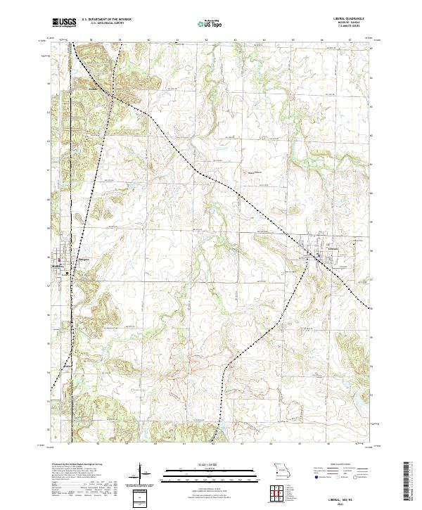 Liberal, MO-KS — USGS 7.5-minute topo (2021)
