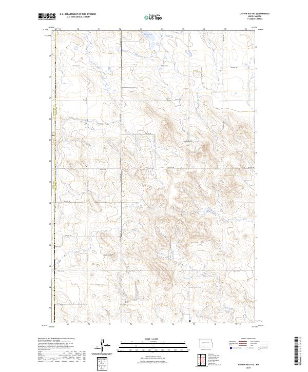 Coffin Buttes, ND — USGS 7.5-minute topo (2024)