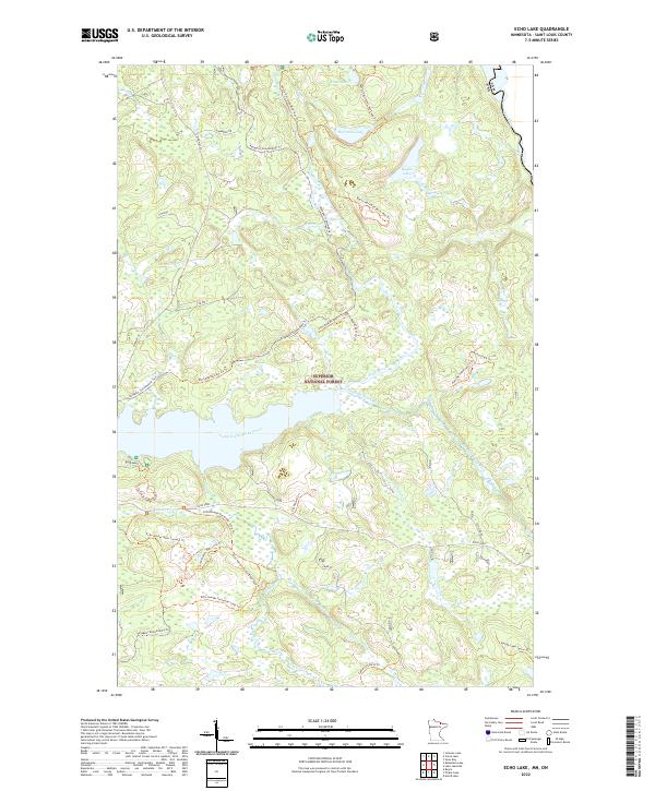 Echo Lake, MN-ON — USGS 7.5-minute topo (2022)