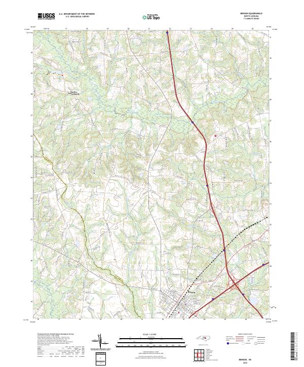 Benson, NC — USGS 7.5-minute topo (2022)